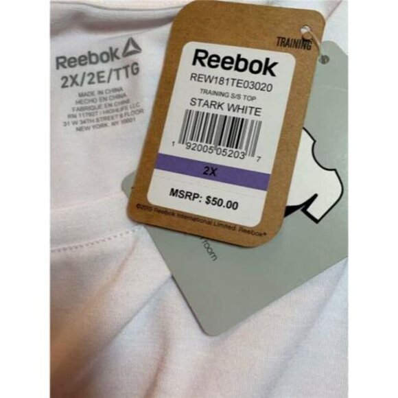 Reebok + 2X Logo White Tough is Beautiful Statement Relaxed Fit Short Sleeve Tee - Picture 5 of 5